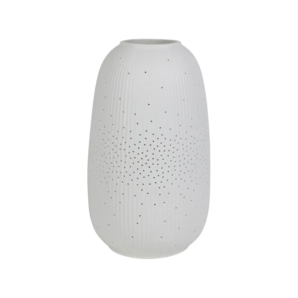 Lampe en porcelaine blanc h24cm E14 - Ellipse