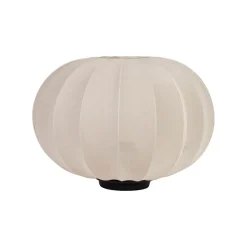 Lampe en sapin et coton beige h25cm E27 - Klosen