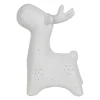 Lampe LED renne en porcelaine blanc h24cm