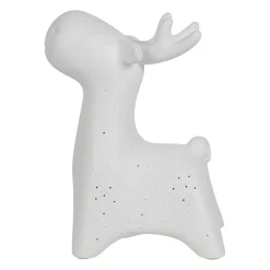 Lampe LED renne en porcelaine blanc h24cm
