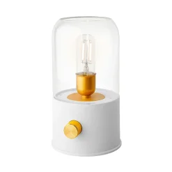 Lampe tempête LED rechargeable blanc h20cm