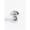 Lampe veilleuse champignon argentée h16.5cm - Disco