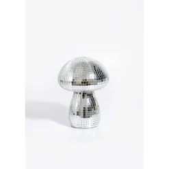 Lampe veilleuse champignon argentée h16.5cm - Disco