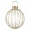 Lanterne boule de noël LED en fer doré d29cm - Tiltio