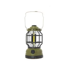 Lanterne de camping à piles vert kaki h18cm