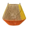 Lanterne en corde de papier jaune, orange et naturel h21cm