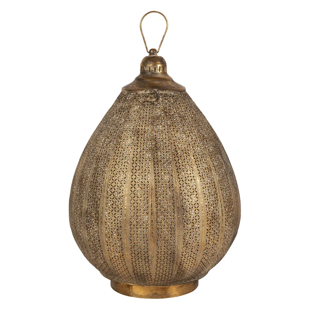 Lanterne en fer et verre doré h64cm - Orient