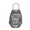 Lanterne solaire en acier gris h20cm - Taiki