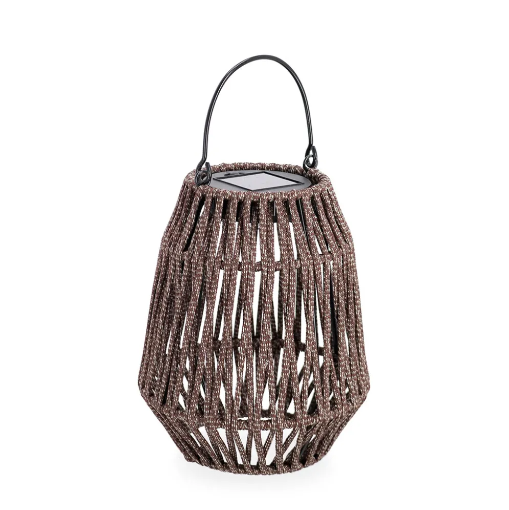 Lanterne solaire en acier marron h20cm - Taiki