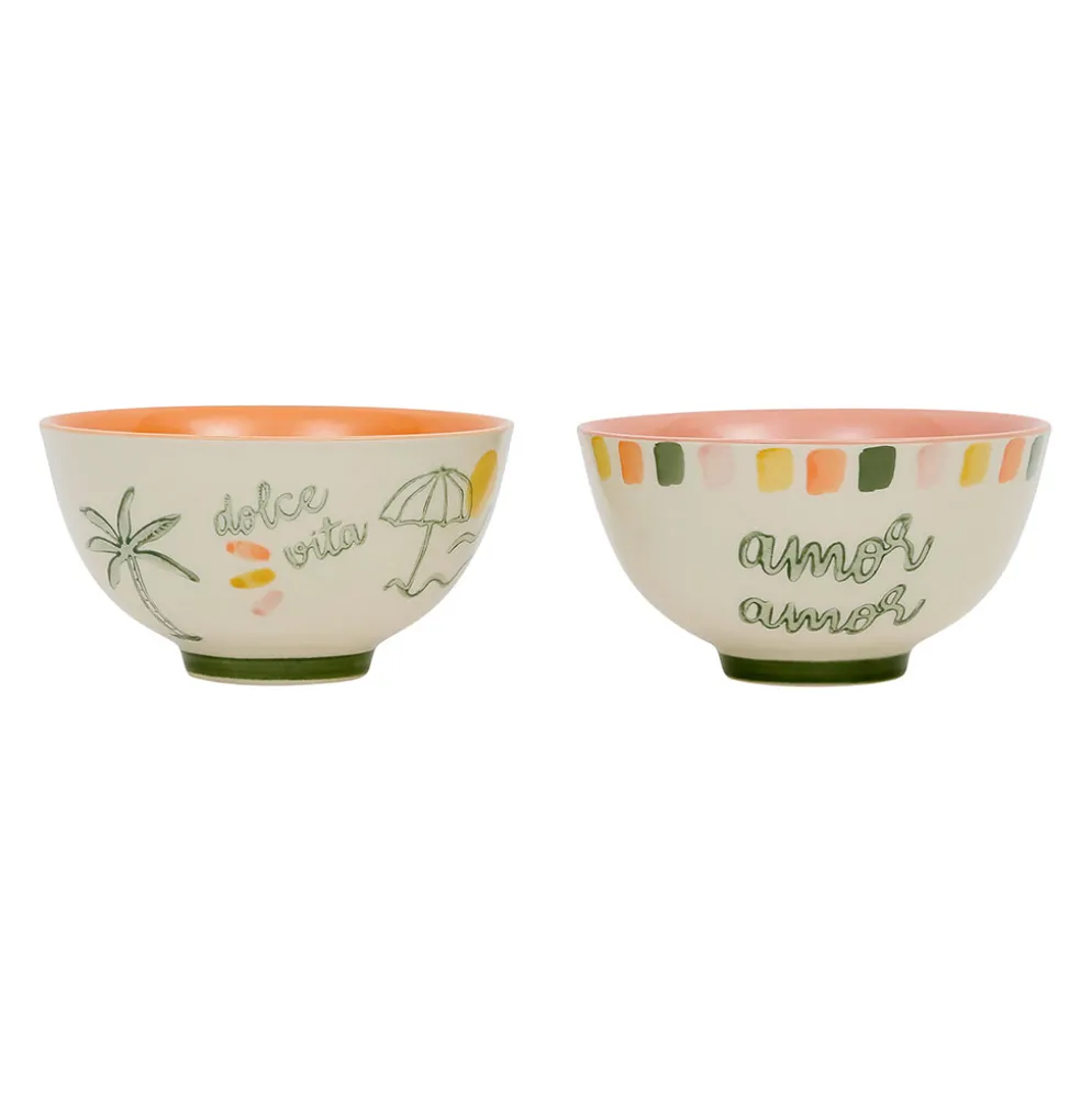 Lot de 2 bols en grès multicolore 30cl - Dolce Vita