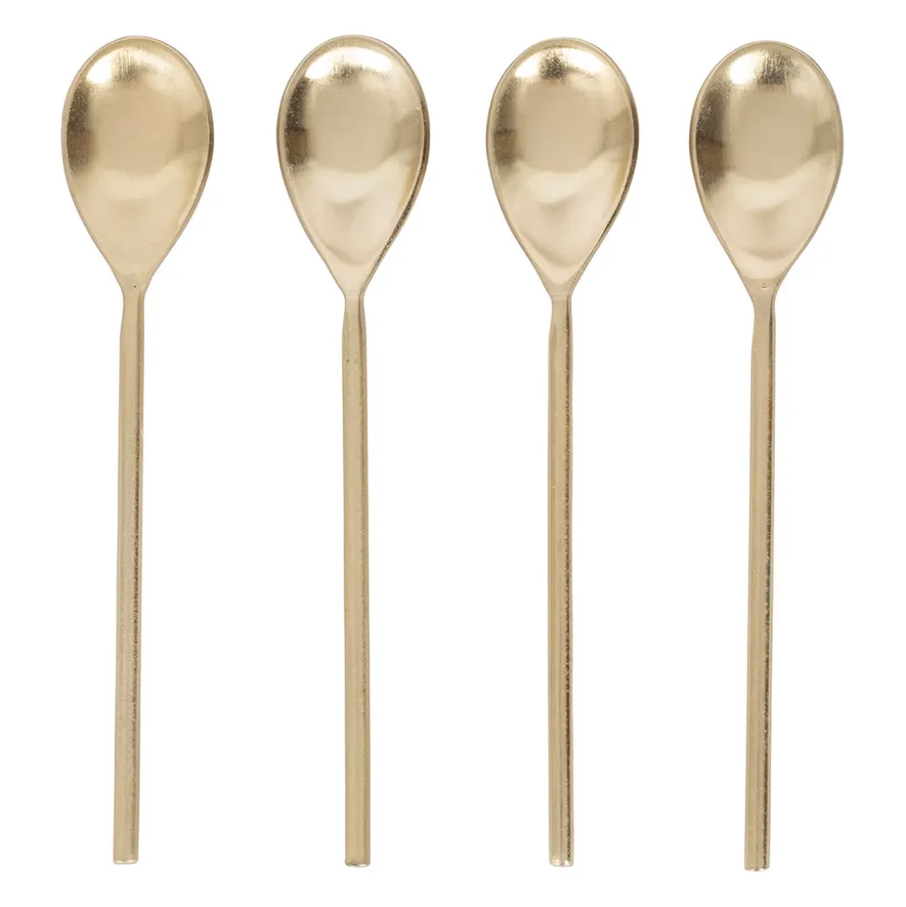 Lot de 4 cuillères à café en inox doré - Gourmet