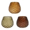 Lot de 3 photophores en verre multicolore h8.6cm - Prisca
