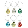 Marques-verres boule de noël (x6) en verre et inox