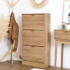 Meuble à chaussures en bois 3 portes H113cm - Tiphaine