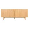 Meuble bas 4 portes en chêne naturel 200xh80cm - Sirocco