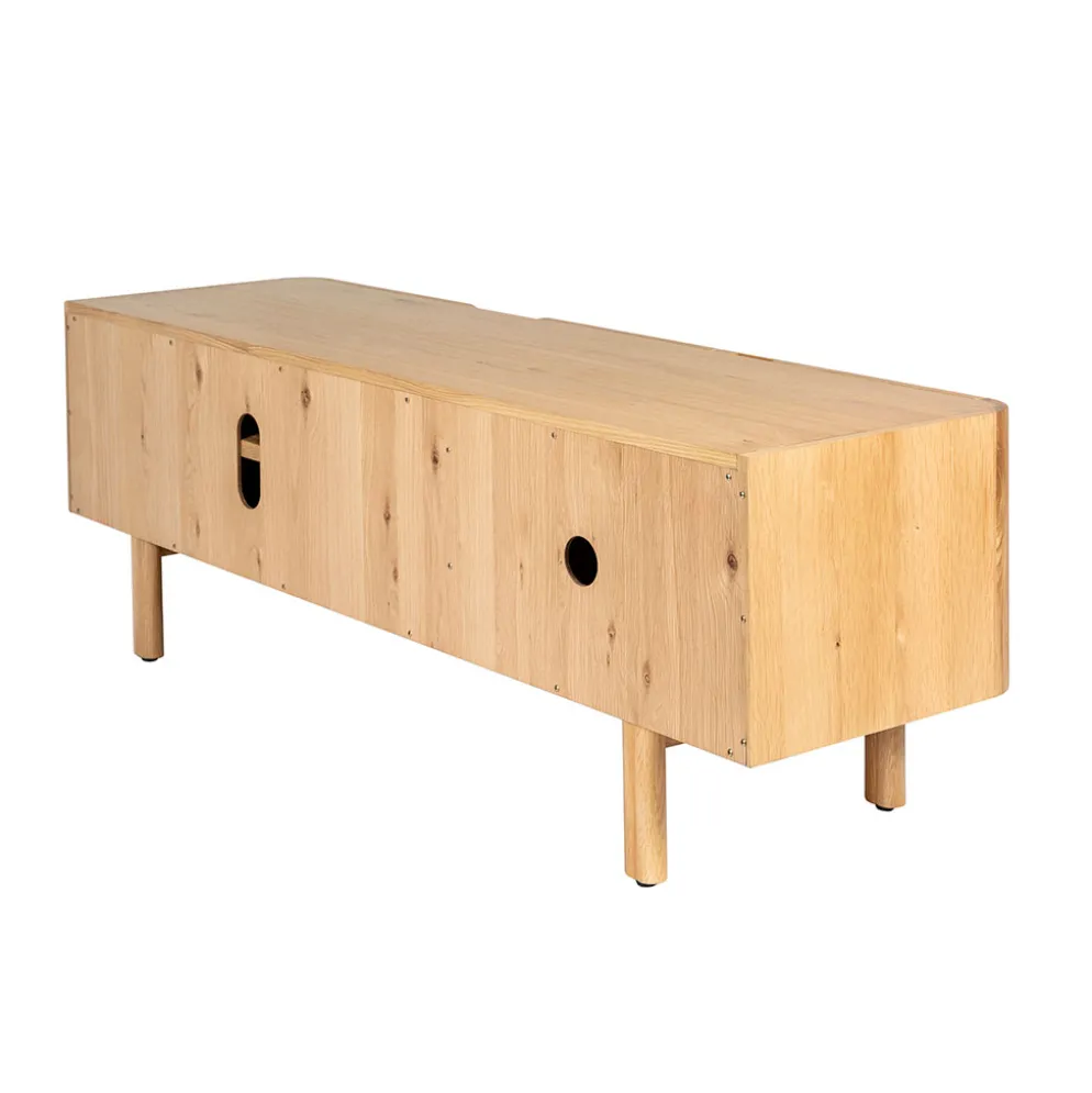 Meuble TV en chêne naturel 154x45xh55cm - Sirocco