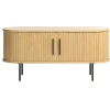 Meuble TV en placage chêne naturel l120cm - nola