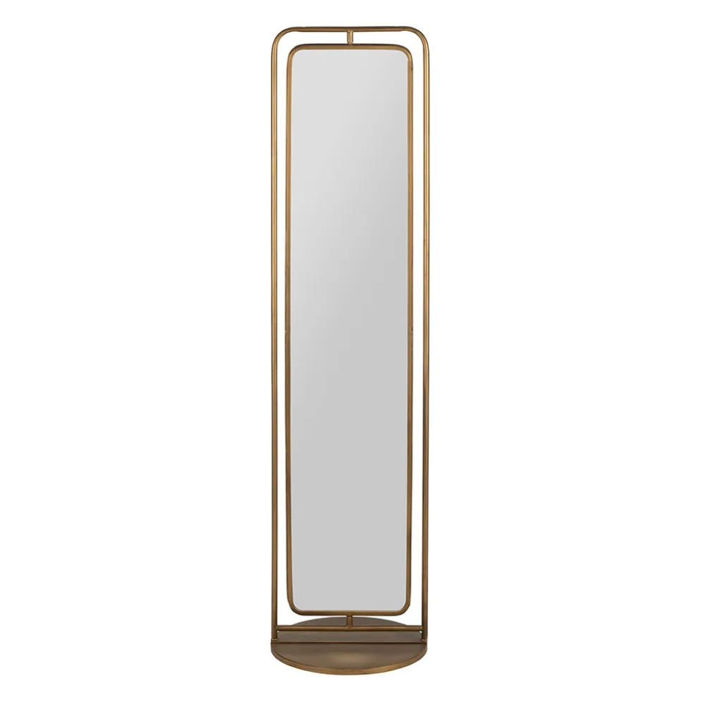 Miroir en fer et panneau de bois h169cm - Aziru