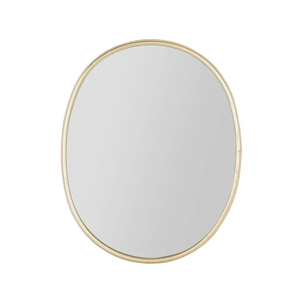 Miroir ovale en fer doré 40x35cm - Ilena