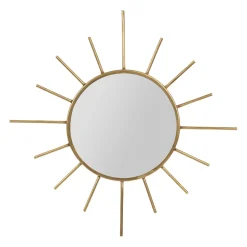 Miroir soleil en laiton doré 20x20cm - Jolinio