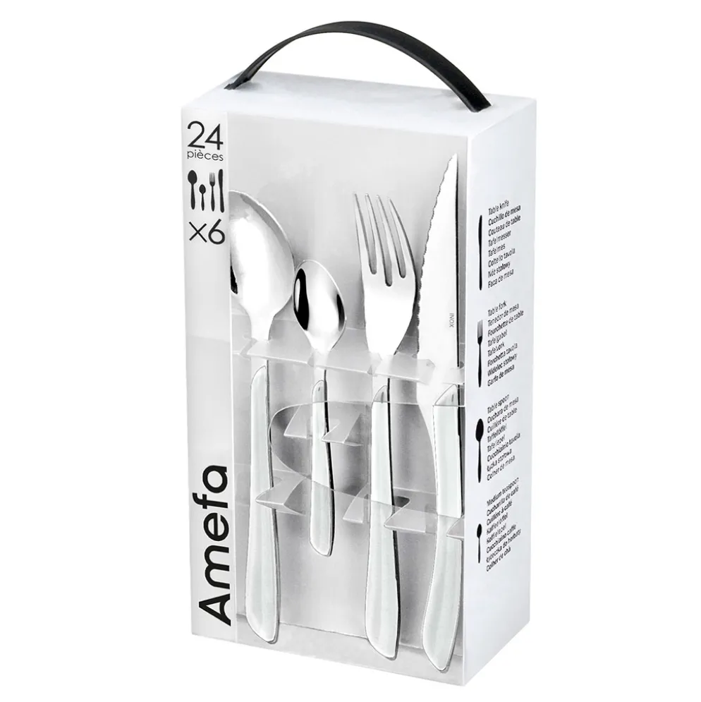 Ménagère 24 pièces en acier blanc - Eclat