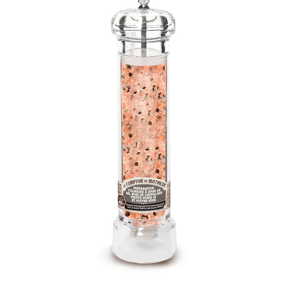 Moulin XL sel rose de l'Himalaya, truffe noire et poivre noir 450g