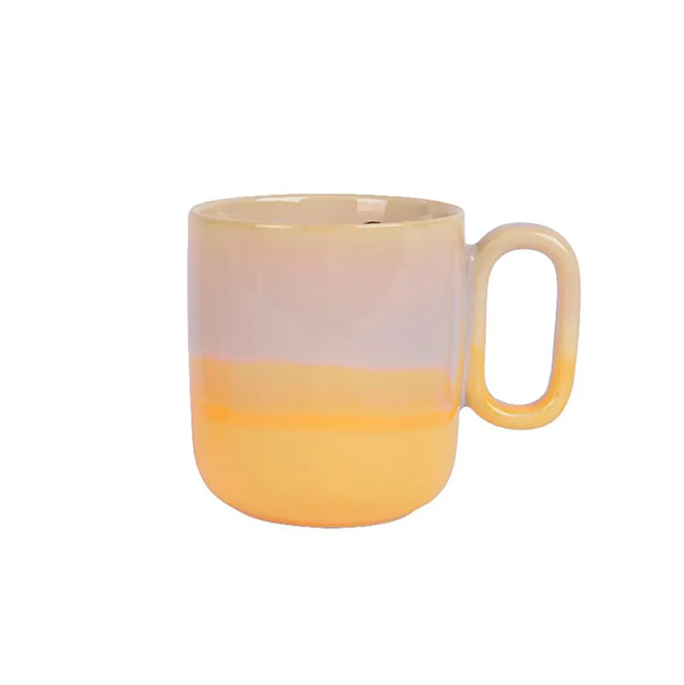 Mug en porcelaine jaune et violet d9cm