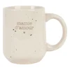 Mug Mamie en grès blanc moucheté 35cl - Bonheur Étoilé