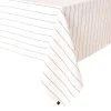 Nappe rayée en lin et coton blanc 160x160cm - Calvi II