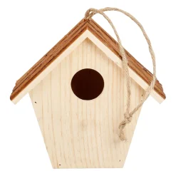Nichoir à oiseaux en pin h17cm