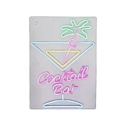 Néon LED décoratif "Cocktail bar" multicolore 30x42cm
