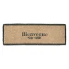 Paillasson "Bienvenue" en fibre de coco naturel et gris 120x40cm