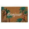 Paillasson "bonjour" en fibre de coco multicolore 73x43cm - Somptua