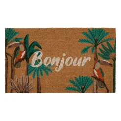 Paillasson "bonjour" en fibre de coco multicolore 73x43cm - Somptua