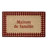 Paillasson damier naturel et rouge 73x43cm en coco - la campagne