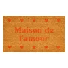 Paillasson "Maison de l'amour" en coco corail 73x43cm - Famille