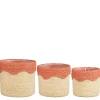 Paniers x3 en zostère naturel et rose - Fugo