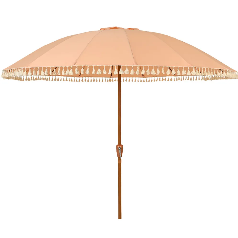 Parasol en tissu rose d250xh235cm