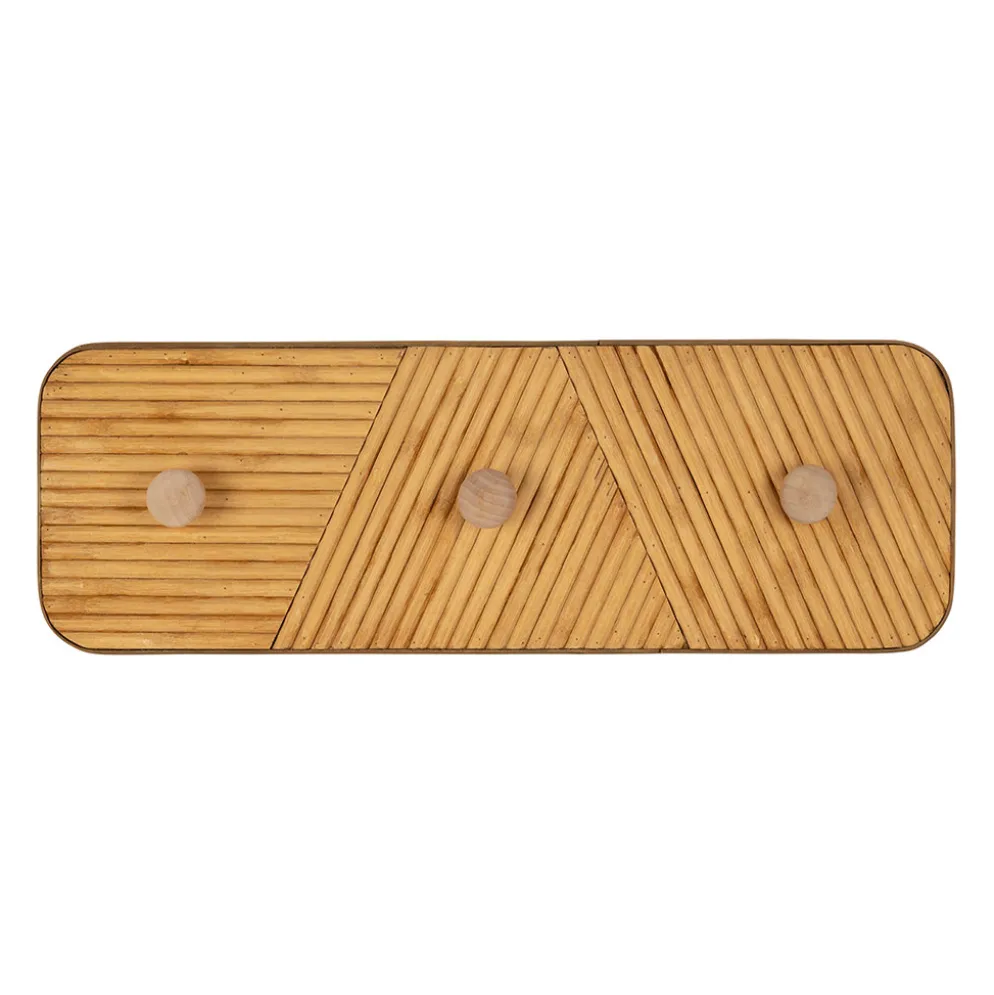 Patere 3 crochets en bambou et sapin naturel - Saori