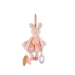Peluche d'activité à suspendre souris en coton rose - La petite école de danse