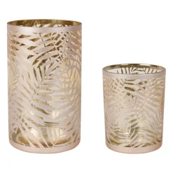 Photophores x2 en verre champagne - Reshia