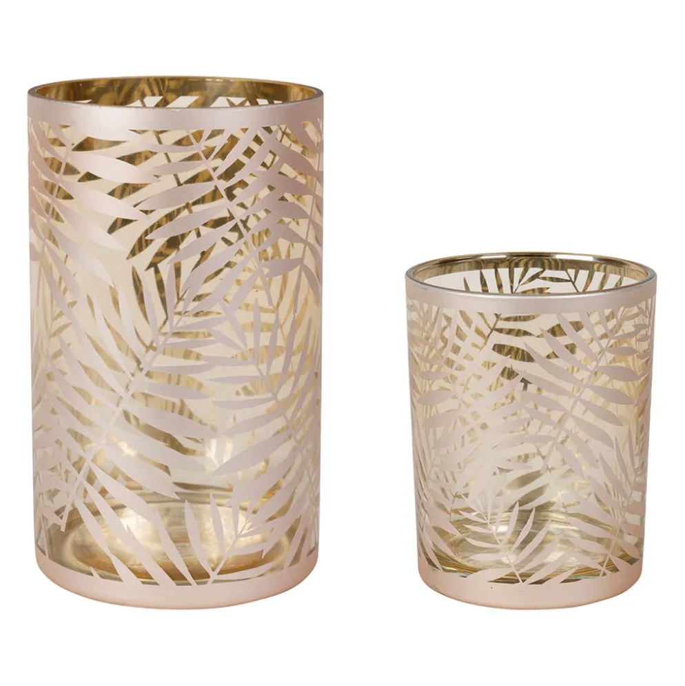Photophores x2 en verre champagne - Reshia