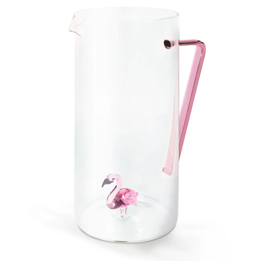 Pichet flament rose en verre borosilicate 1.2L