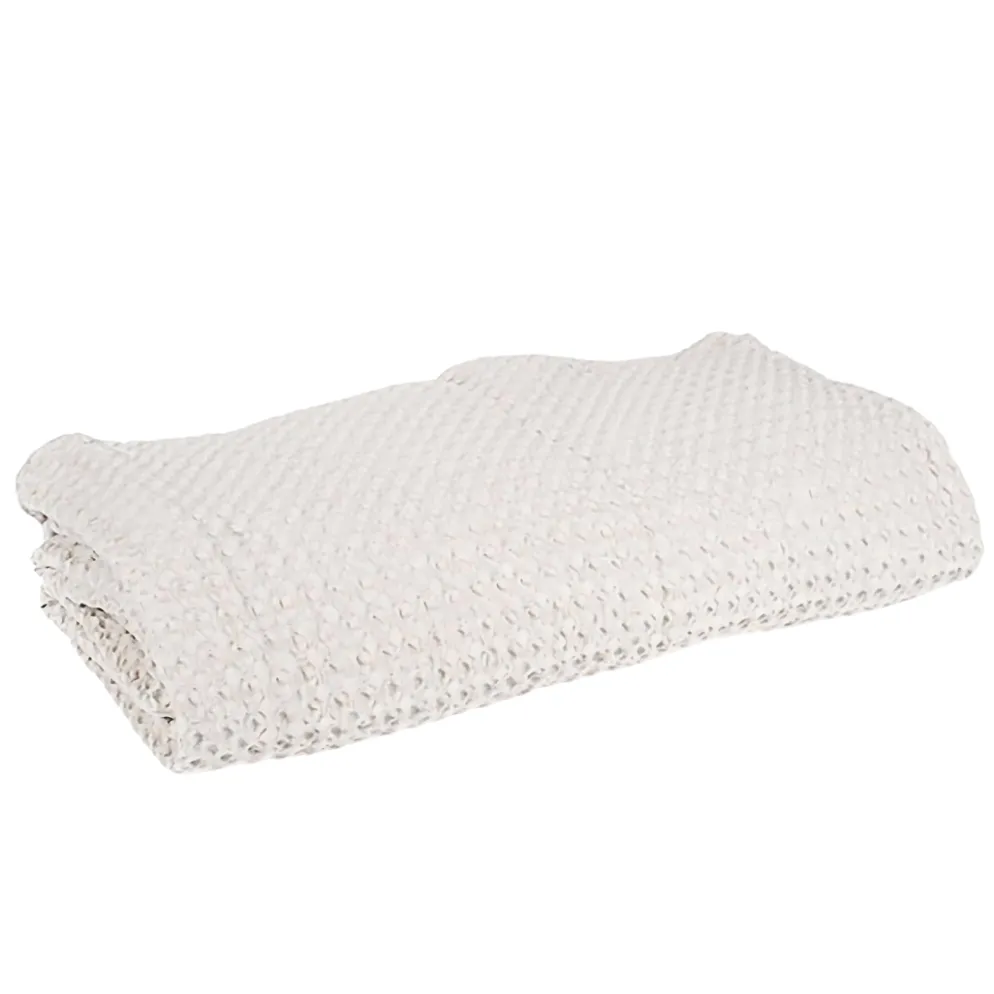 Plaid en coton couleur lin 240x260cm - Tempo II