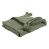 Plaid en coton vert 170x130cm - Beezz