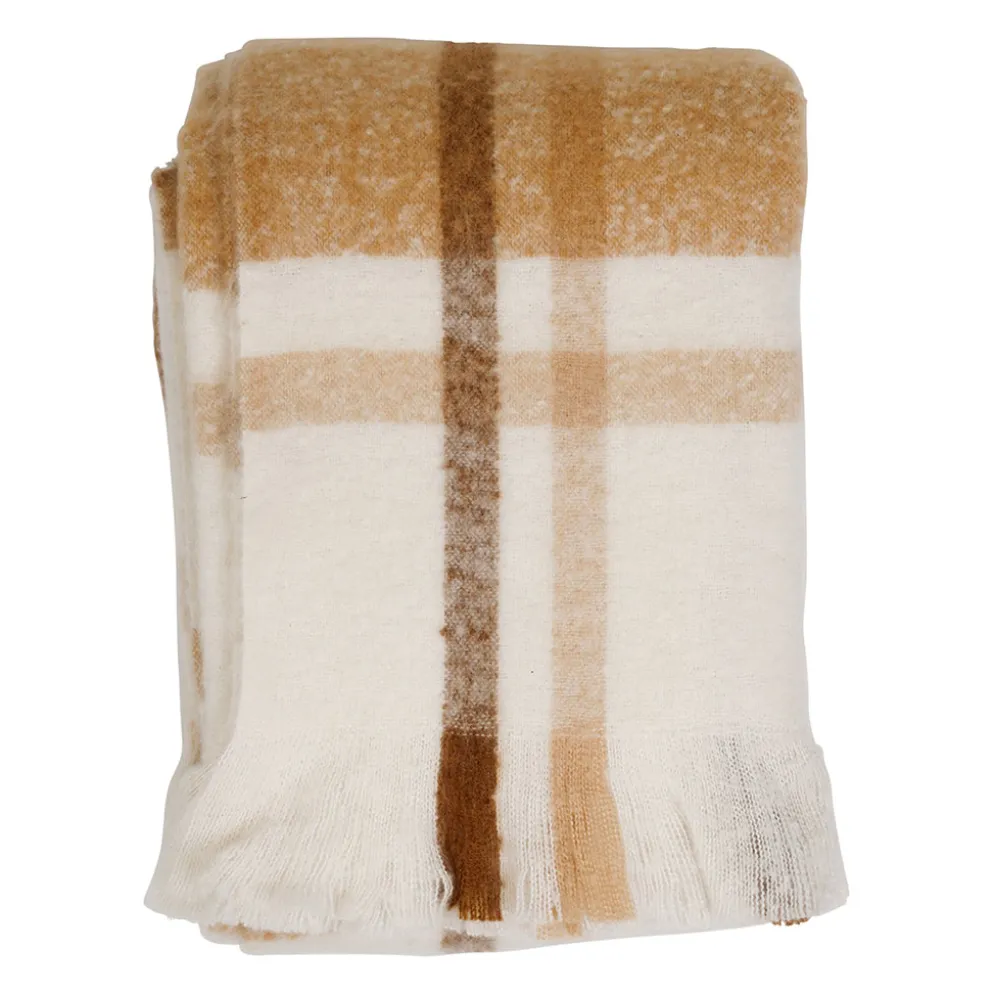 Plaid en tissu beige 170x130cm - Klosen