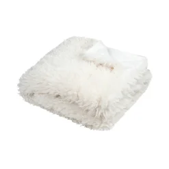 Plaid en tissu blanc 130x160 - Walton