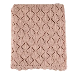 Plaid pour enfant losange en coton rose 90x70cm - Clodi