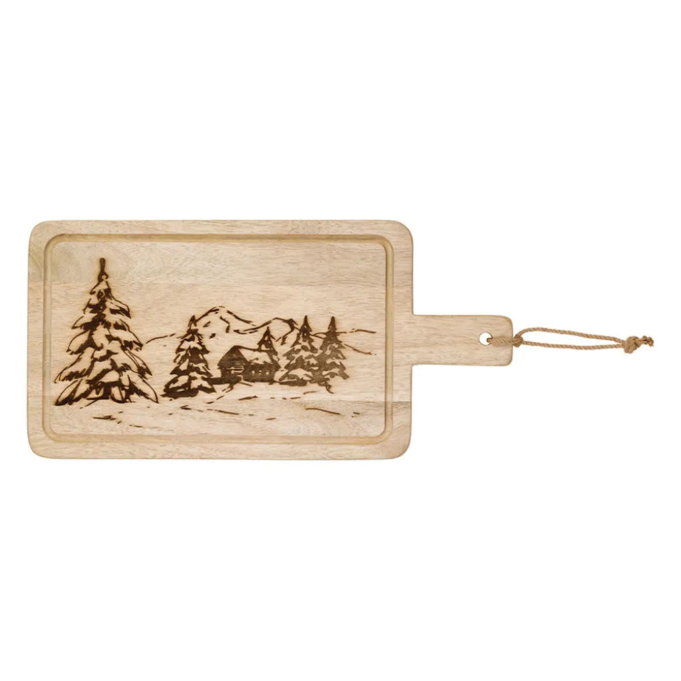 Planche à découper en acacia 48x24cm - Montagne