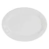 Plat ovale en faïence blanc 46.5x35.5cm - Olivier